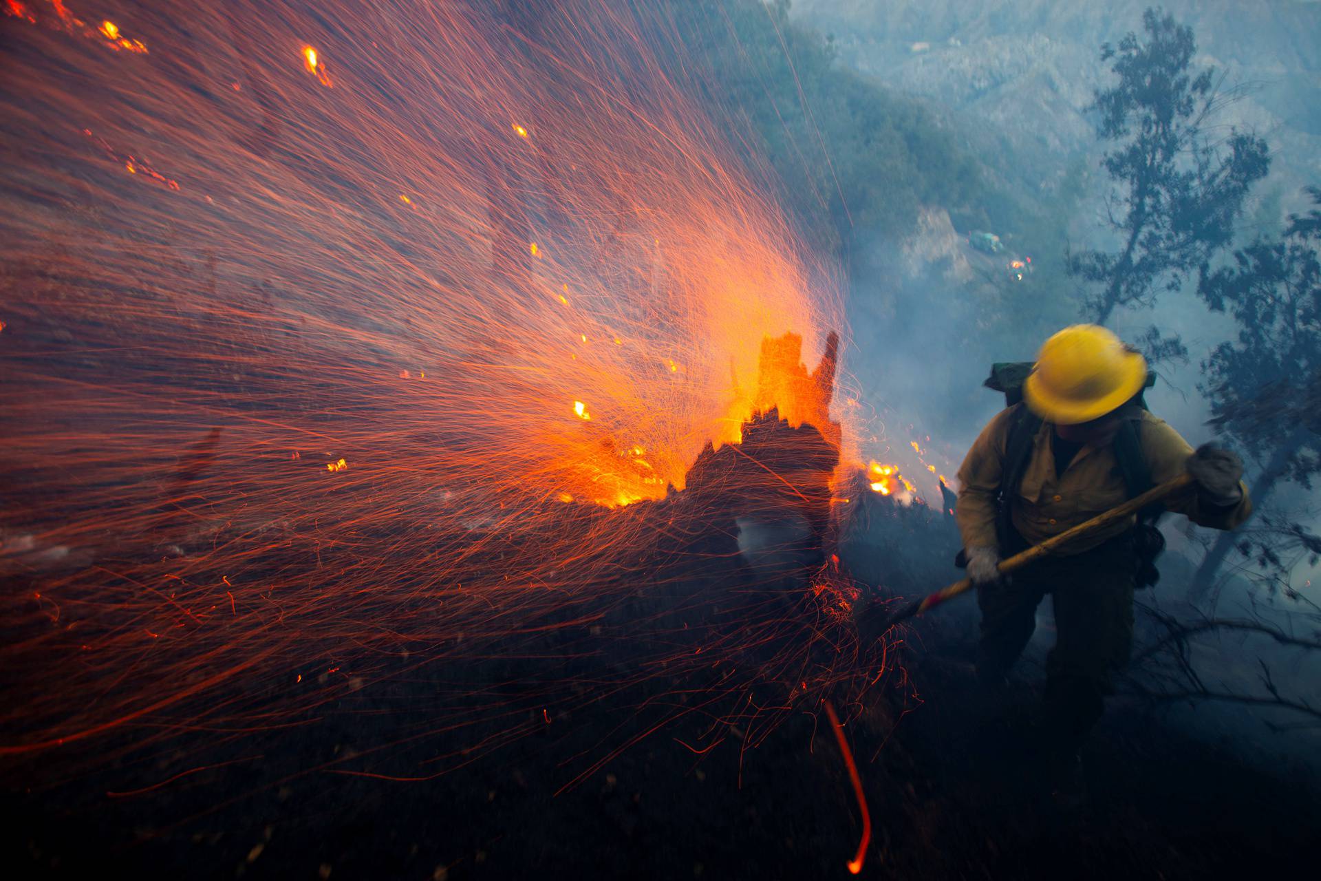 Eaton Fire burns in Altadena, California