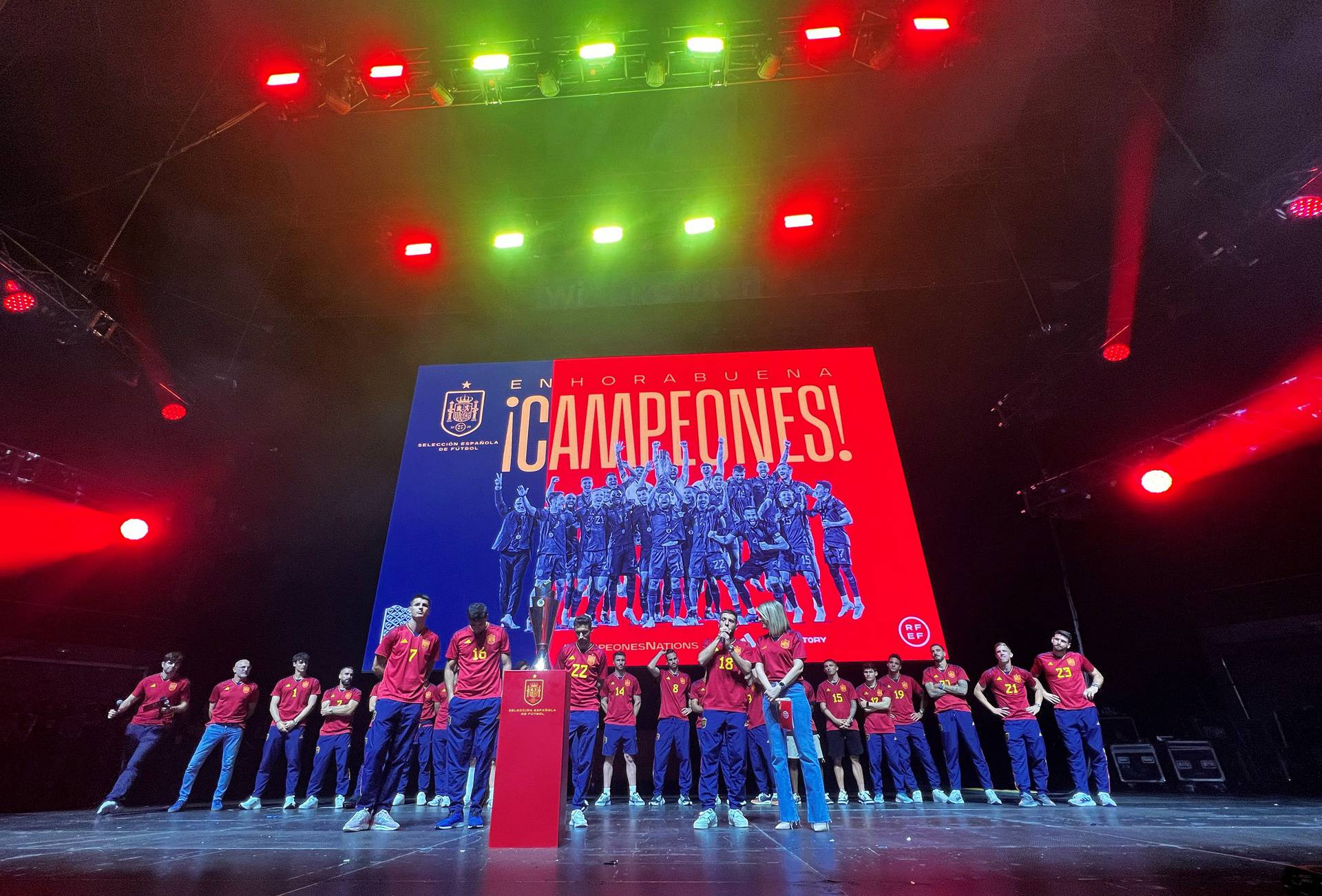 UEFA Nations League - Spain celebrate winning the UEFA Nations League