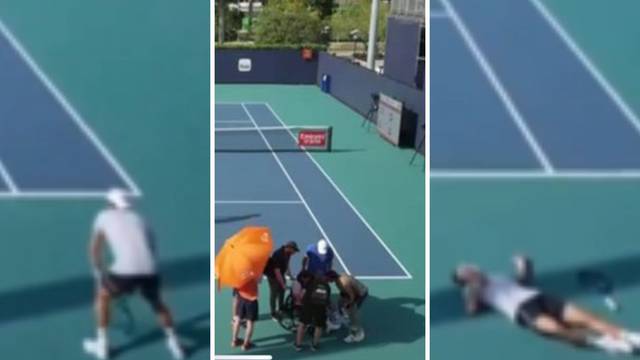 VIDEO Užasne scene u Miamiju: Mladi tenisač srušio se na terenu, izveli su ga u kolicima