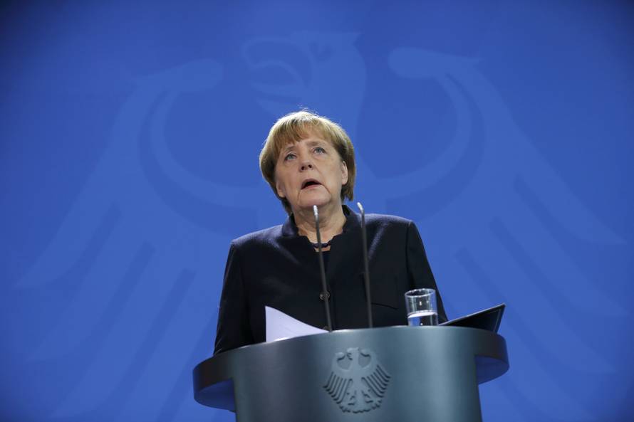 German Chancellor Angela Merkel addresses the media in Berlin