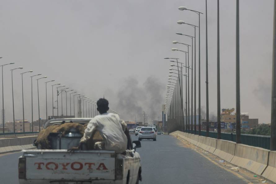 Smoke rises near Halfaya Bridge between Omdurman and Khartoum North