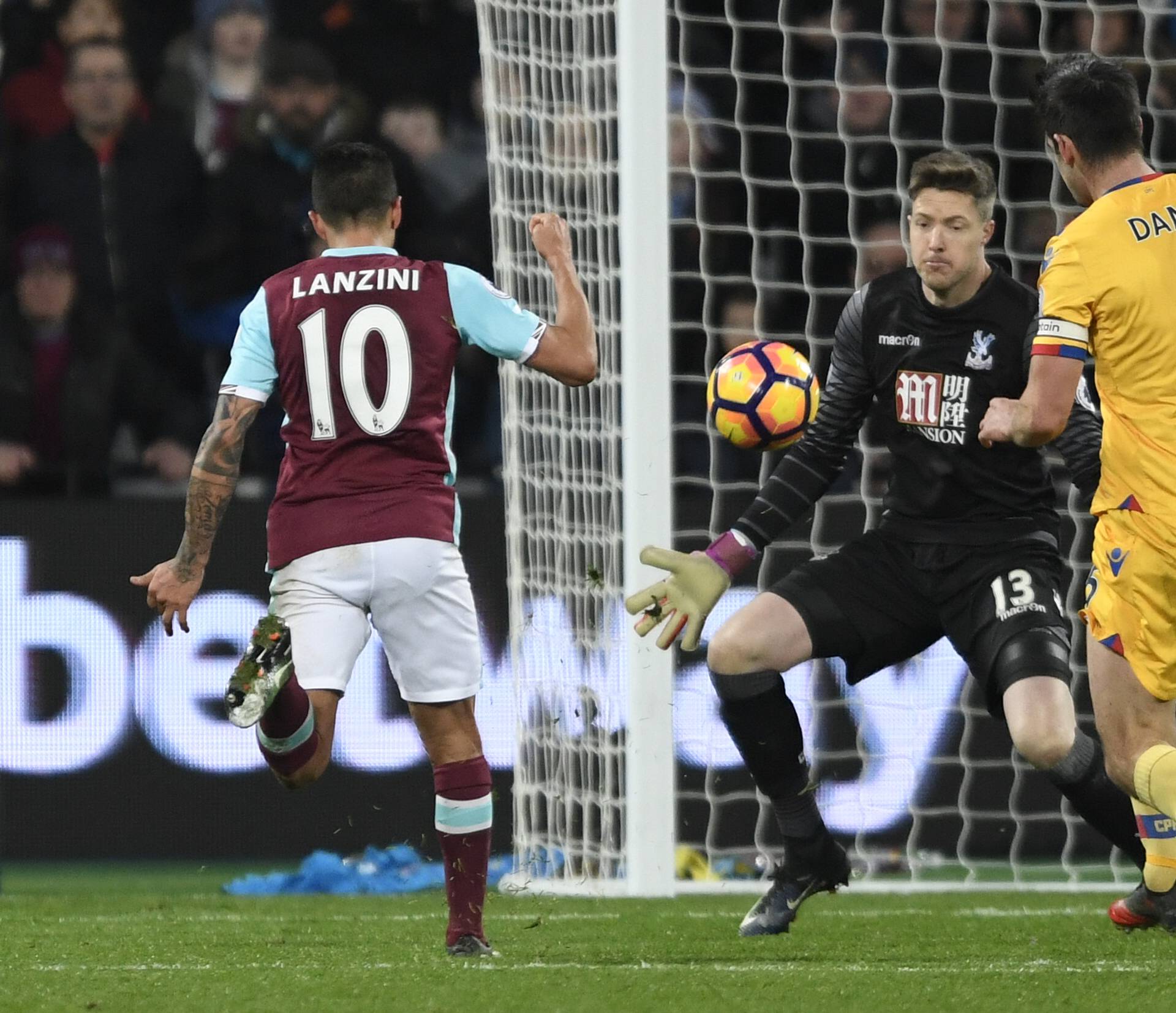 West Ham United's Manuel Lanzini scores their third goal