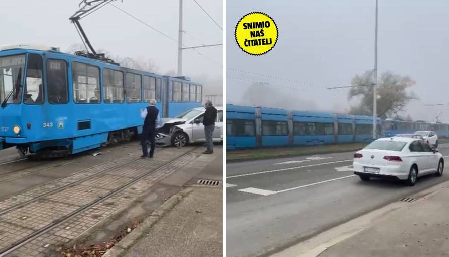 VIDEO Sudarili se tramvaj i auto na Žitnjaku: 'Čuo se jak udarac'