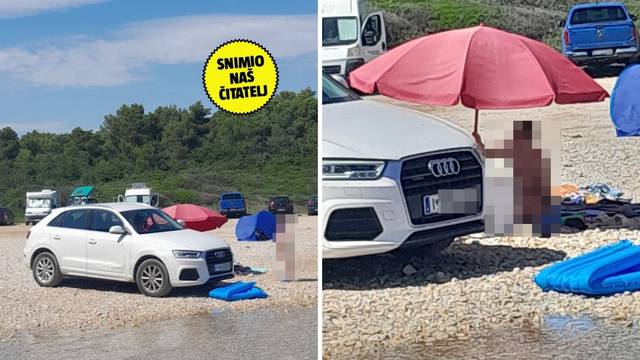 Prvi red u moru: Bahati turisti u Biogradu parkirali su na plažu. Kupači su ih molili da se maknu