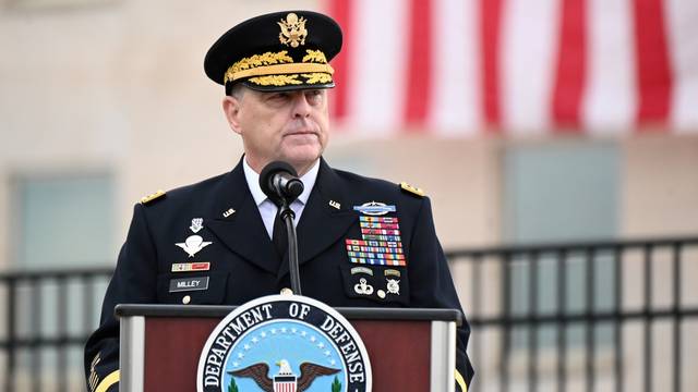 FILE PHOTO: U.S. Chairman of the Joint Chiefs of Staff General Mark Milley gives remarks during the 19th annual September 11 observance ceremony at the Pentagon