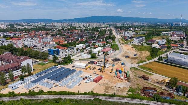 Pogled iz zraka na radove u Sarajevskoj ulici 