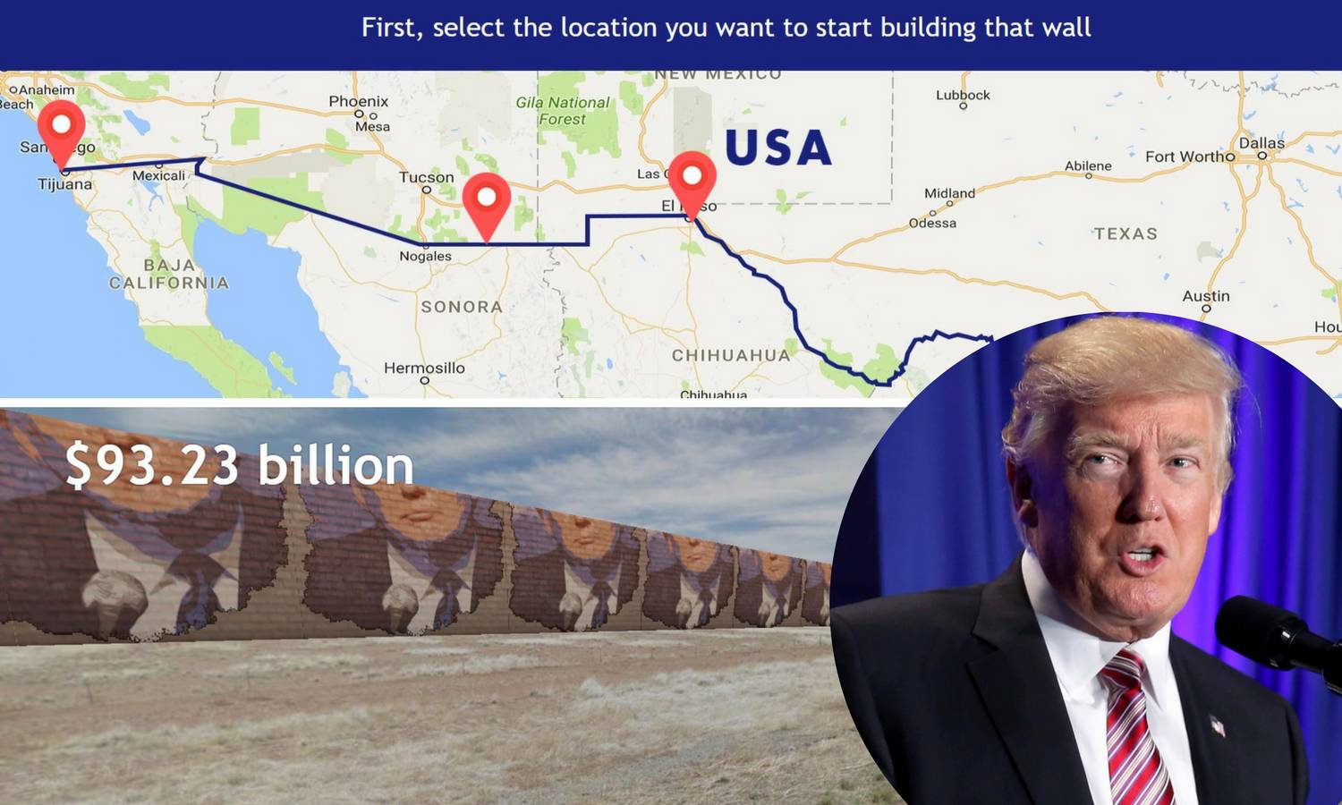 Izgradite i vi svoj Trumpov zid, otkrijte koliko bi vas to koštalo
