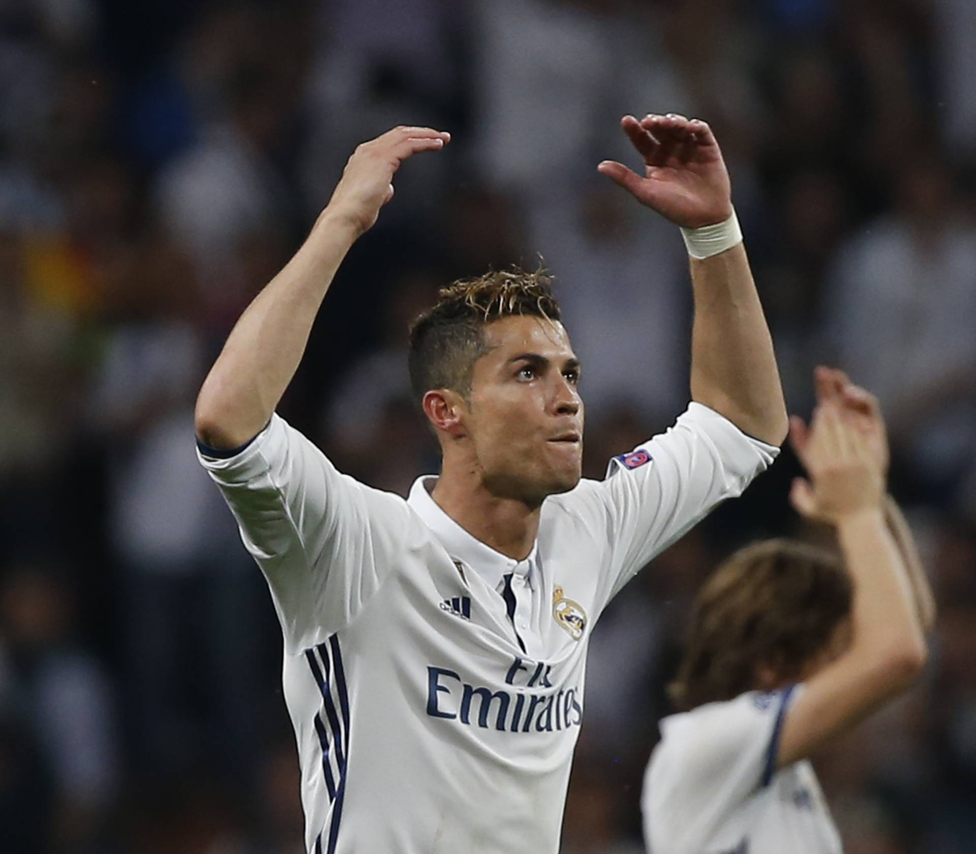 Real Madrid's Cristiano Ronaldo celebrates after the match