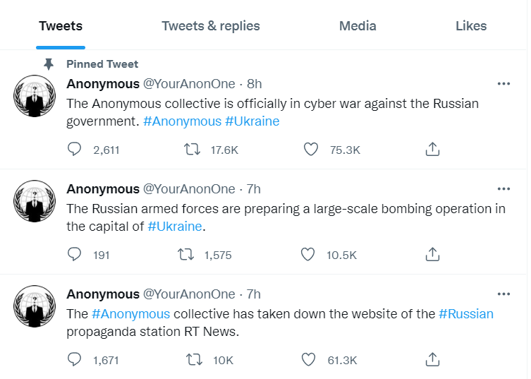 Hakeri: Objavili smo rat Rusiji