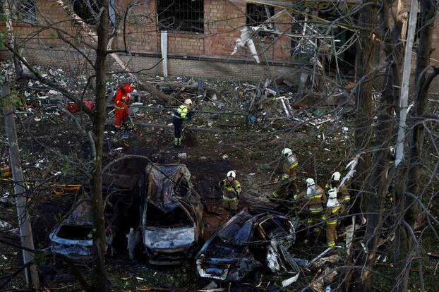 Aftermath of a Russian drone and missile attack in Kyiv
