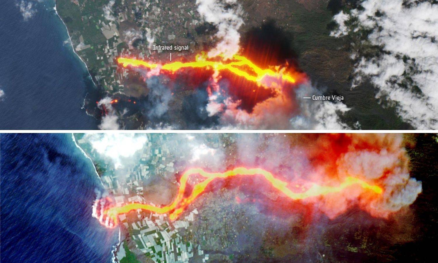 Nove satelitske snimke vulkana na Kanarima: Stvoren novi tok lave, 'progutala' 1186 zgrada