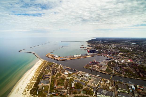 Aerial view of Liepaja city and surroundings, Latvia.