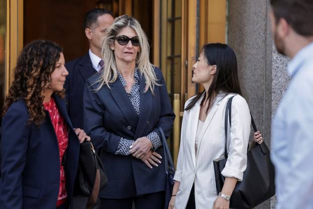 Nadine Menendez, wife of former U.S. Senator Robert Menendez, leaves the Federal Cour on the day of her sentencing in her bribery trial in New York City