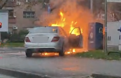 VIDEO Buktinja u Zagrebu: Na Selskoj se zapalio Mercedes