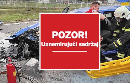 VIDEO Strašan sudar kamiona i auta kod Osijeka: Vozača (36) bez svijesti prevezli u bolnicu