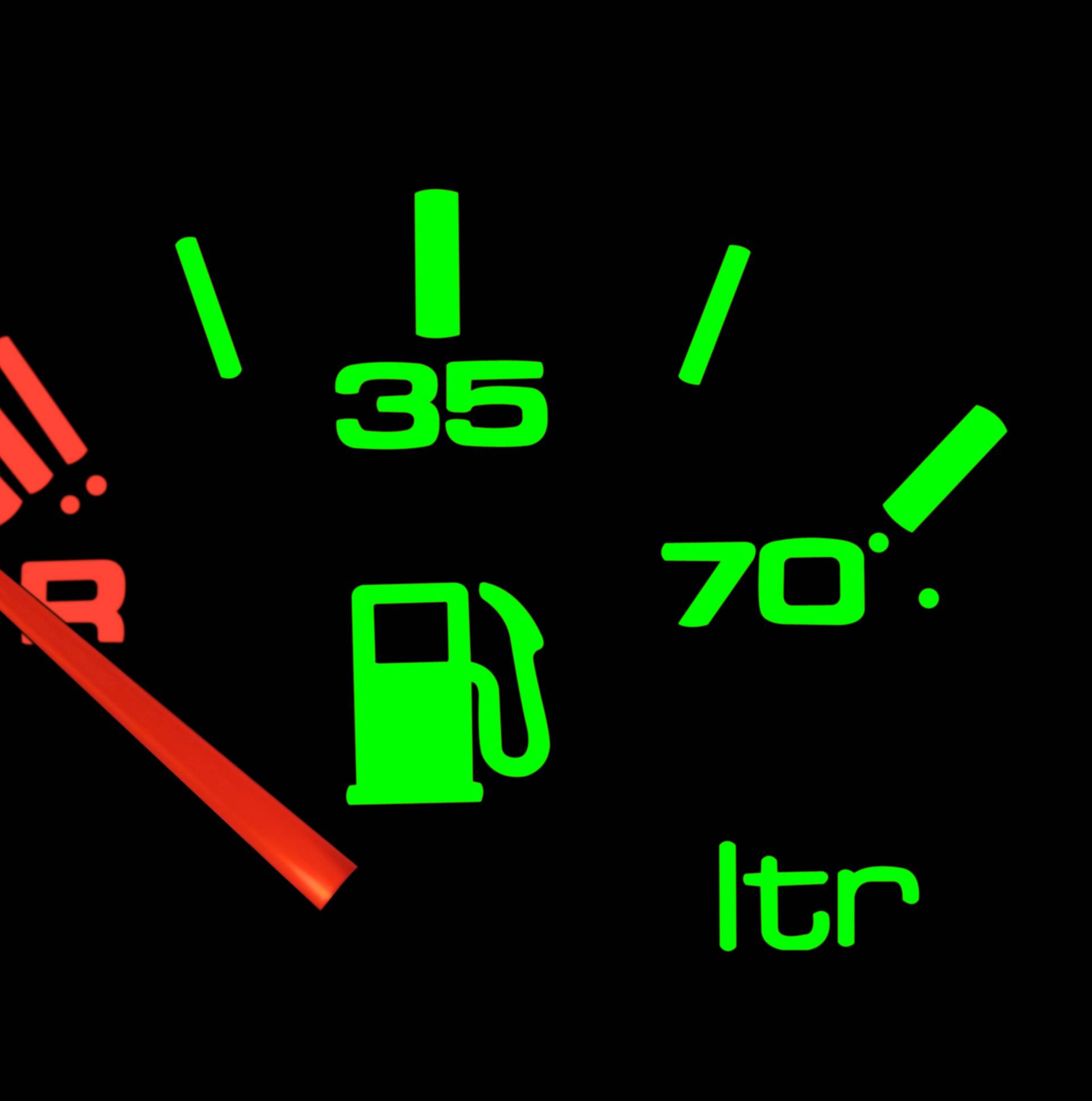Petrol meter.