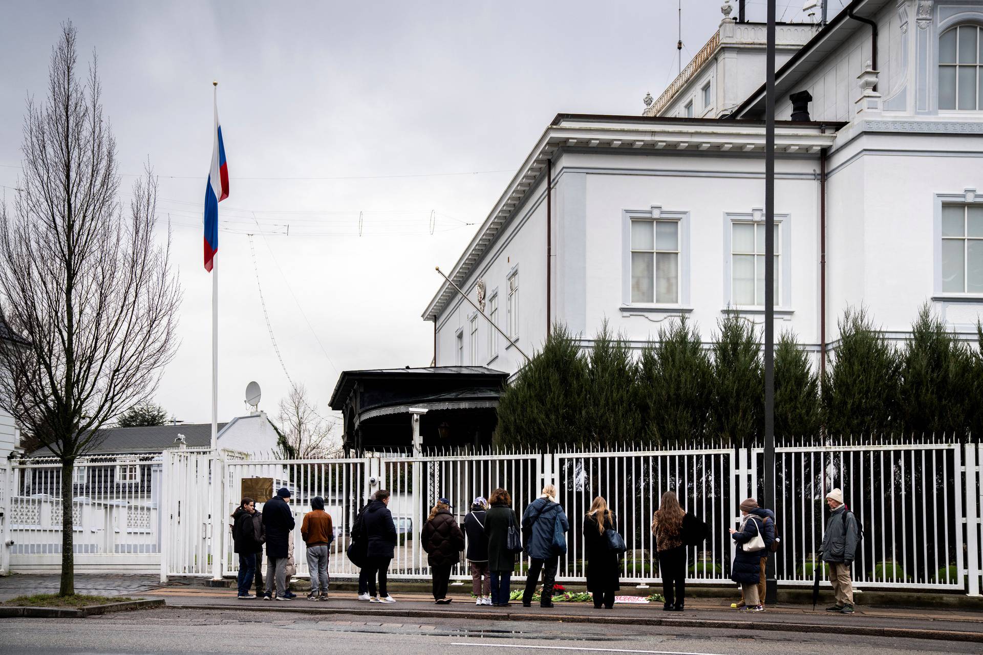 People gather in Copenhagen following the death of Alexei Navalny