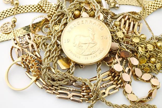 Vintage jewelry with gold coin