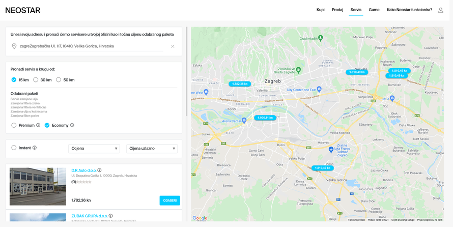 Nova usluga Neostara, online pronalazak najjeftinijeg servisa