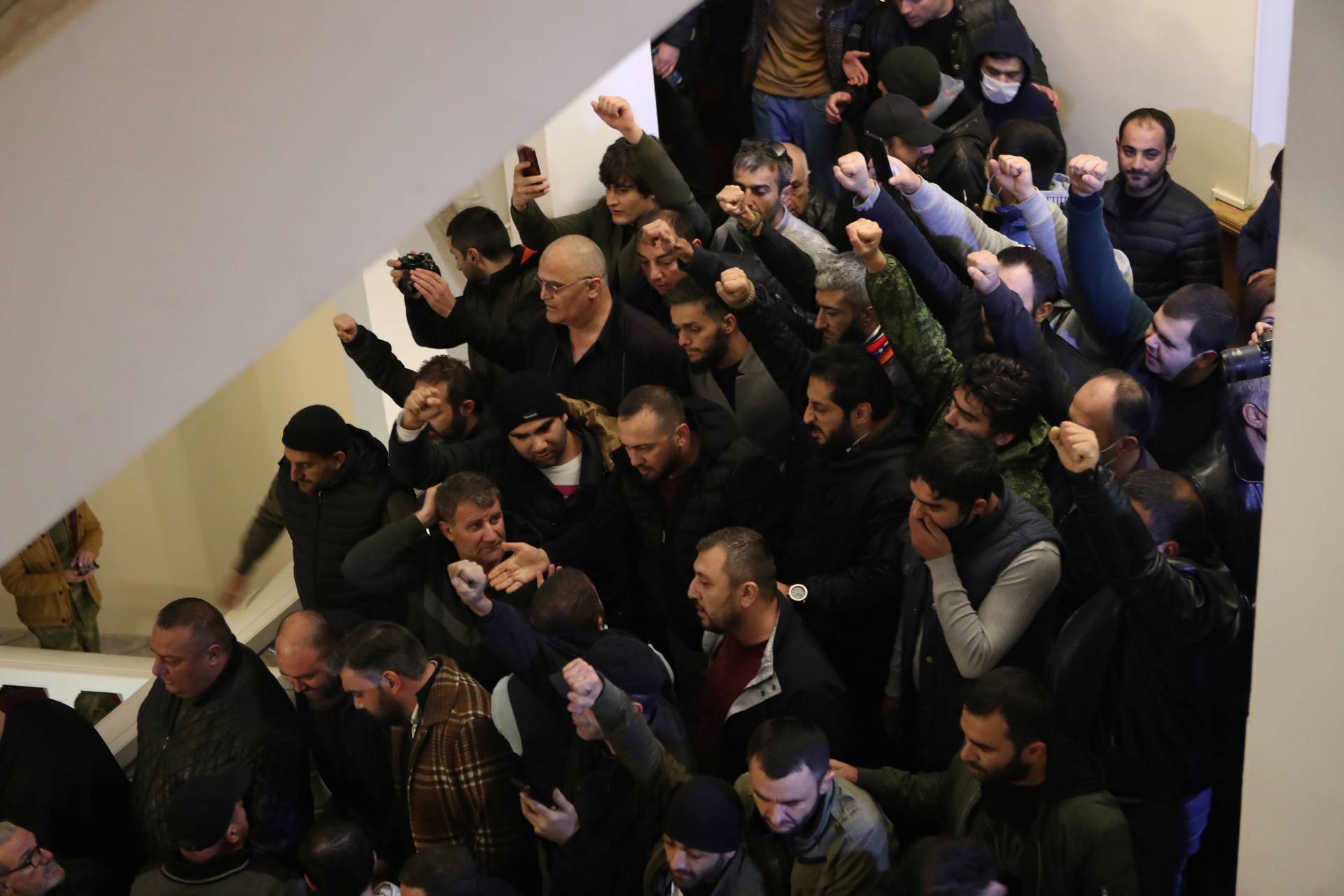 People storm the government house in Yerevan