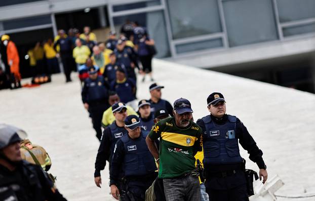 Supporters of Brazil's former President Jair Bolsonaro demonstrate against President Luiz Inacio Lula da Silva, in Brasilia