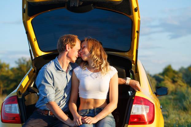 Couple in love. Road Trip
