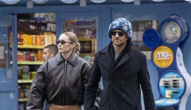 Excl - Gigi Hadid & Bradley Cooper PDA in London