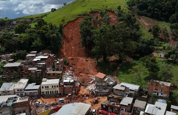 Aftermath of heavy rains in southeastern Brazil