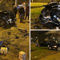 FOTO Užas u Zagrebu: BMW-om se zabio u stup, auto smrskan. Dvoje ljudi završilo je u bolnici