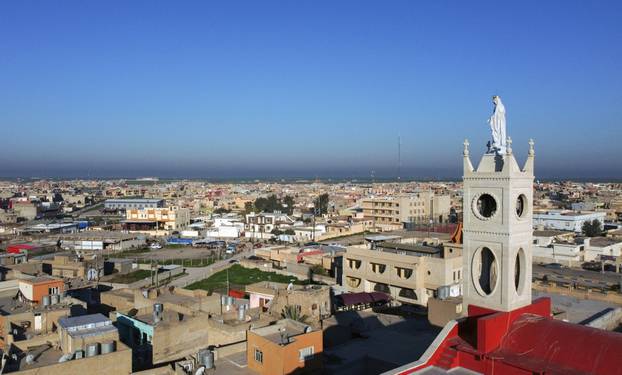 A view shows the Christian town of Qaraqosh