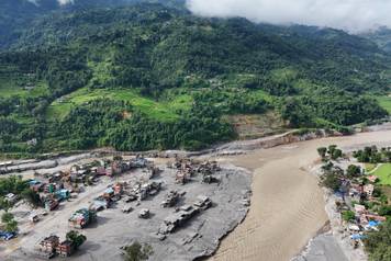 Aftermath of devastating floods in Trishuli