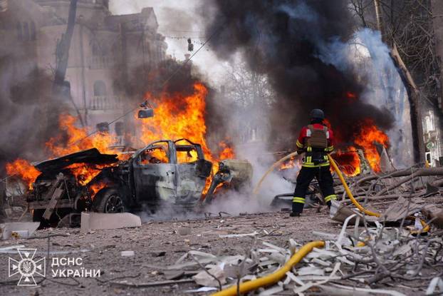 Aftermath of a Russian missile attack in Sumy