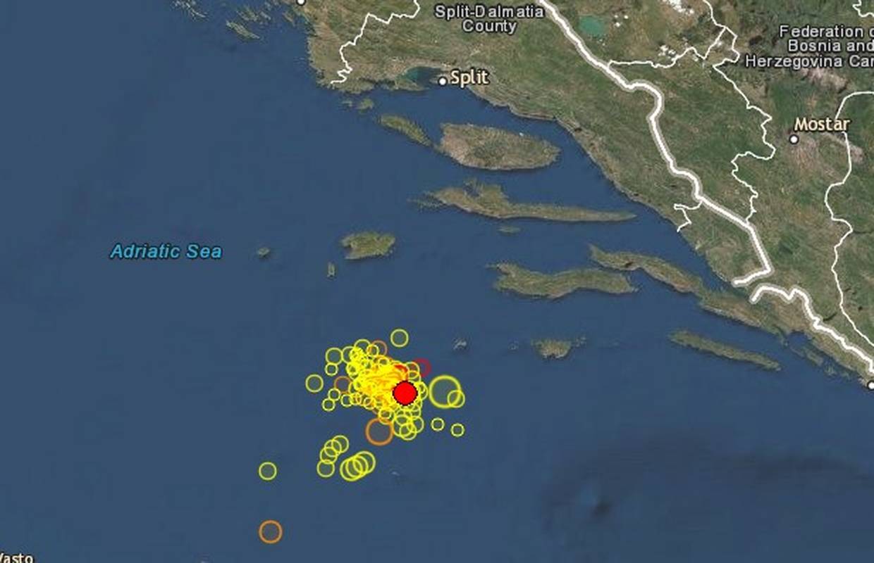 Čak sedam potresa zabilježili u Jadranu, najjači od 3,5 Richtera