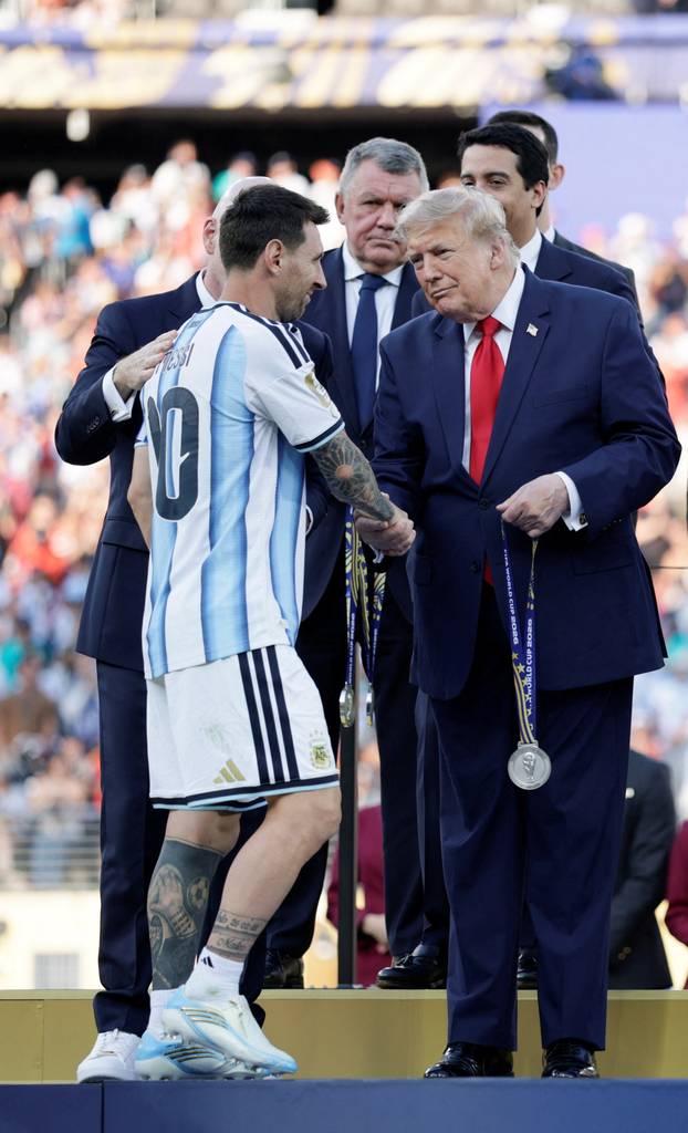 U.S. President Trump attends the FIFA World Cup 2026 Final between Spain and Argentina at New York New Jersey Stadium