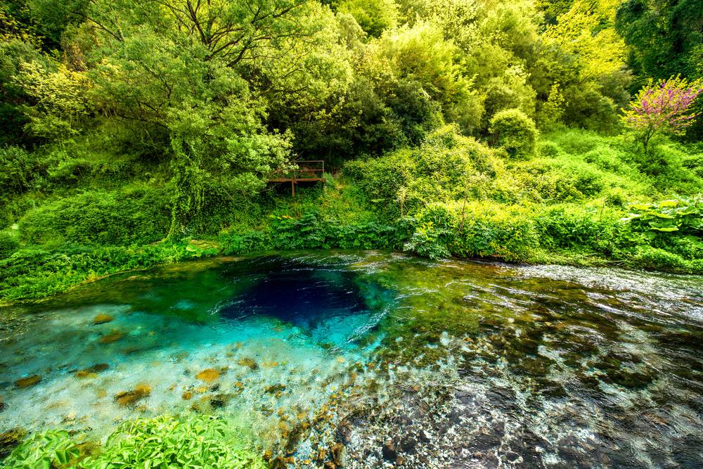 National,Landmark,Spring,Blue,Eye,In,Albania