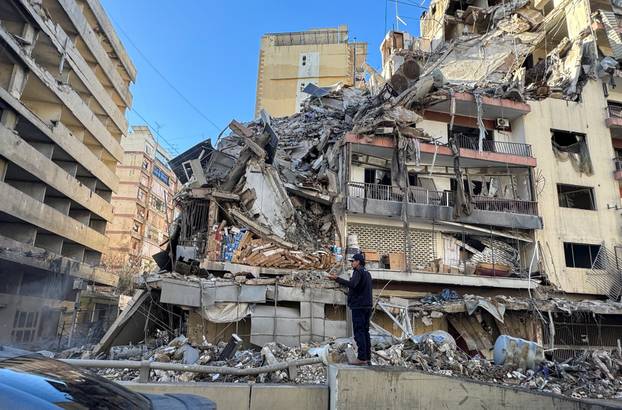 Aftermath of strikes on Beirut's southern suburbs
