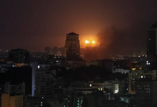 Russian missile and drone strike in Kyiv