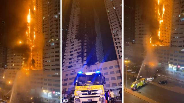VIDEO Buktinja u Emiratima: Ogroman požar guta neboder u Ajmanu. Isti je već gorio i 2016.