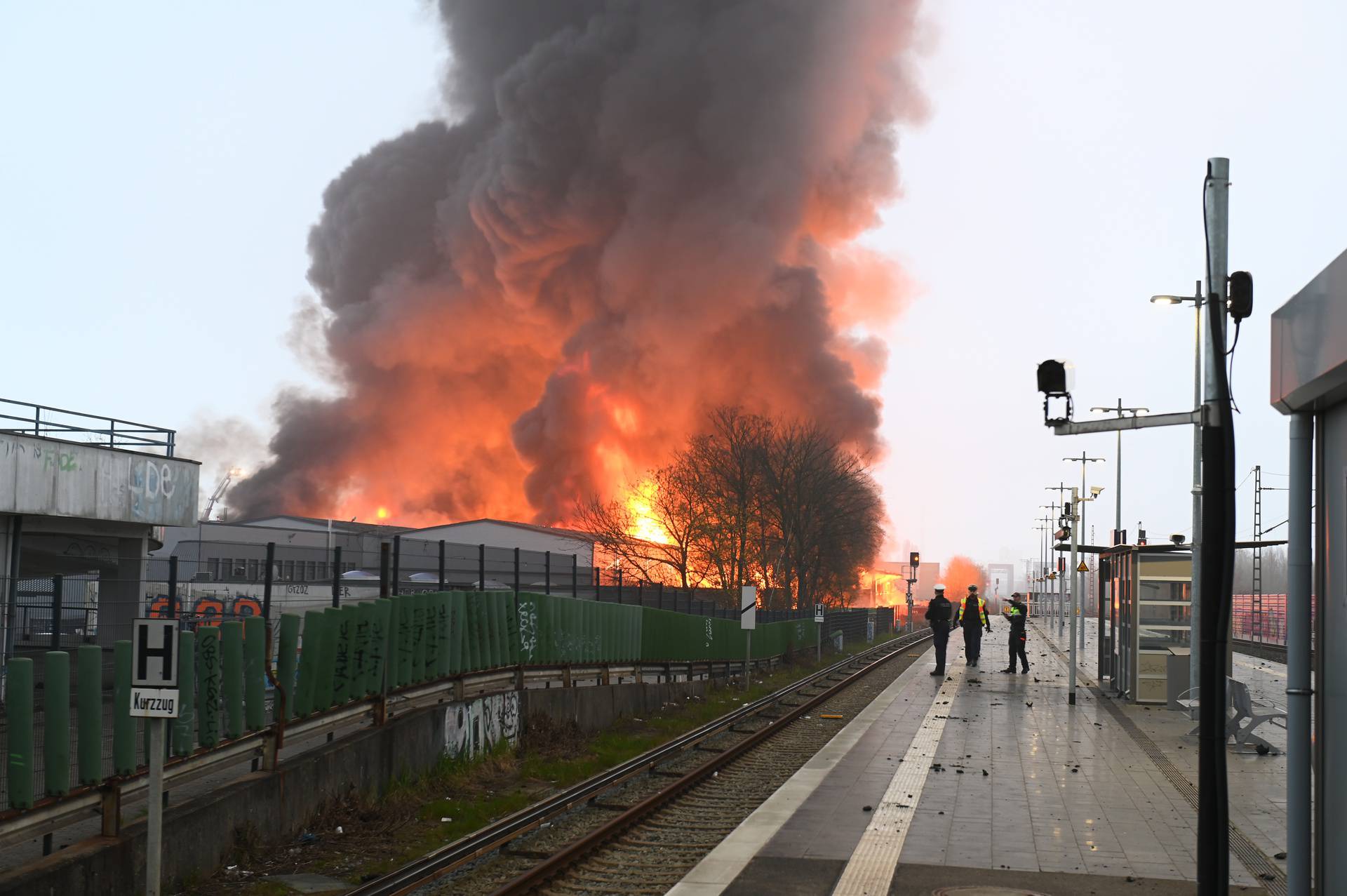 Major fire in Hamburg