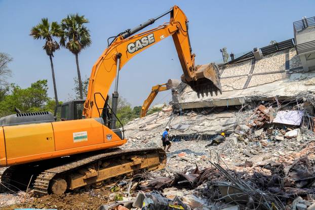 Aftermath of a strong earthquake, in Mandalay