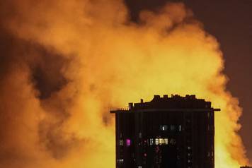 Russian drone and missile strike in Kyiv