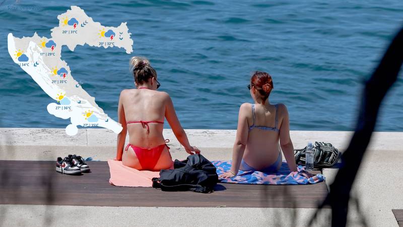 Hrvatsku čeka pakleni vikend: Subota donosi vrućine do 38 °C, stižu i grmljavinski pljuskovi