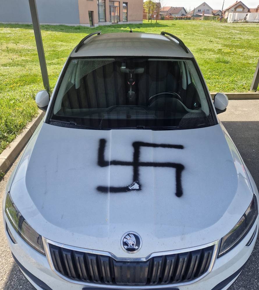 Sramota u Sopnici. Maskirani tip išarao Gospin kip i ispisao nacističke simbole: 'Gnjusno!'