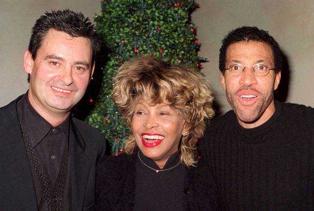 FILE PHOTO: American singer Tina Turner celebrates her birthday with her friend Erwin Bach and American singer and songwriter Lionel Richie, at a party in Zurich