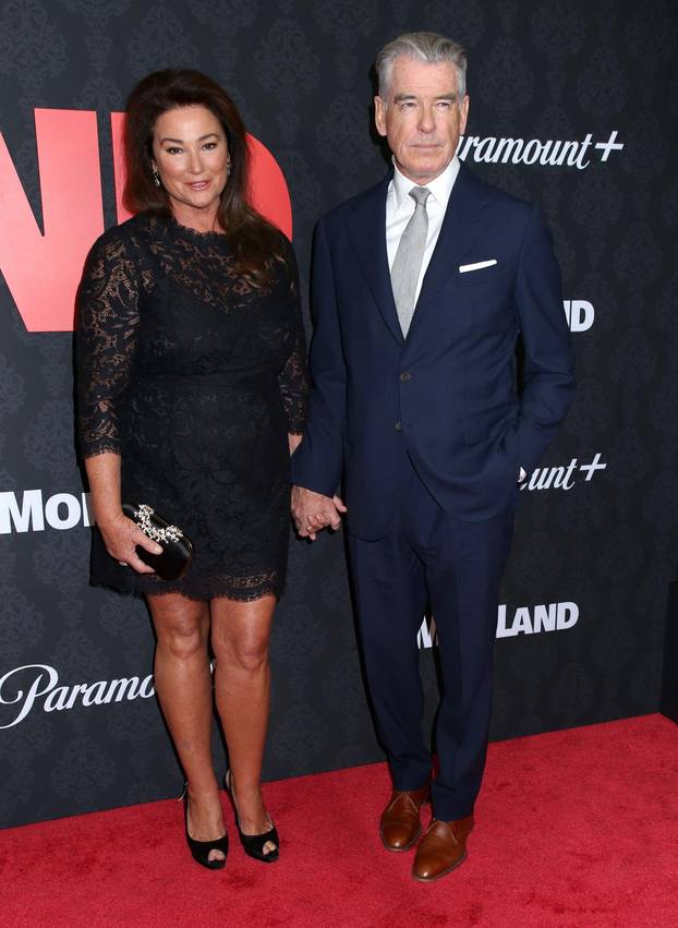 Keely Shaye Smith and Pierce Brosnan attending the 'MobLand' New York Premiere held at the SVA Theatre on March 31, 2025 in New York City, NY ©Steven Bergman/AFF-USA.COM