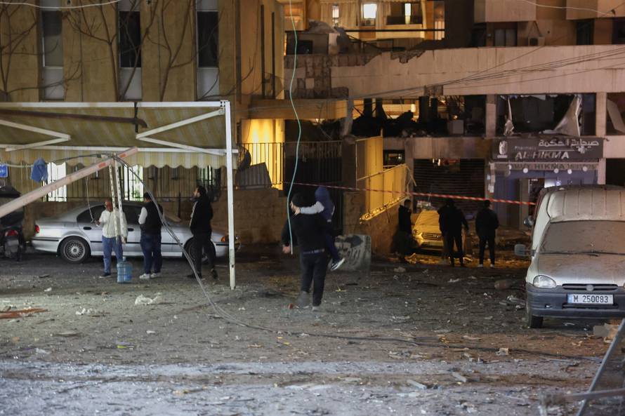 Aftermath of a reported Israeli strike in Zuqaq al-Blat, central Beirut