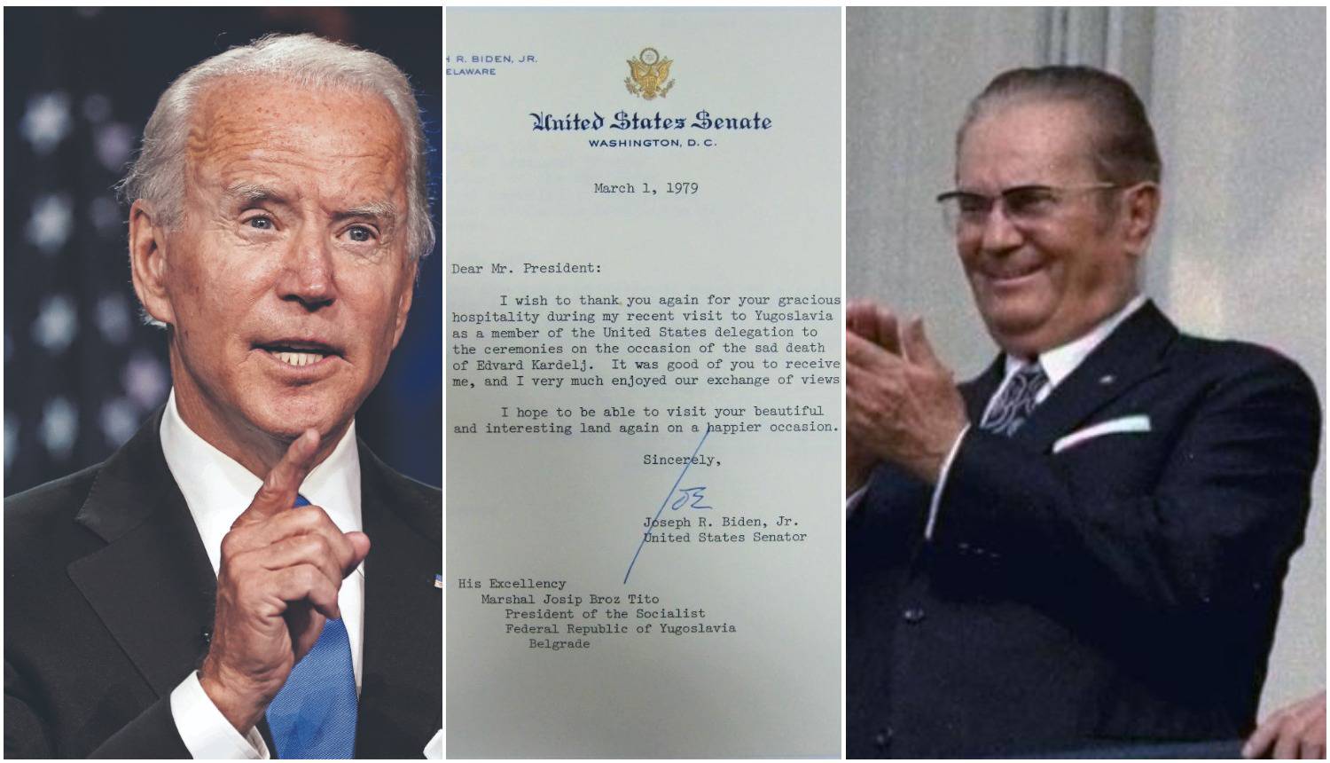 Biden je pisao maršalu: 'Dragi Tito, hvala za gostoljubivost...'