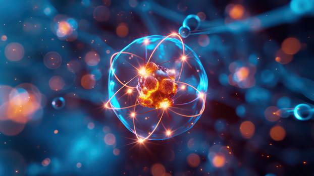 Component of atom background. Generative AI