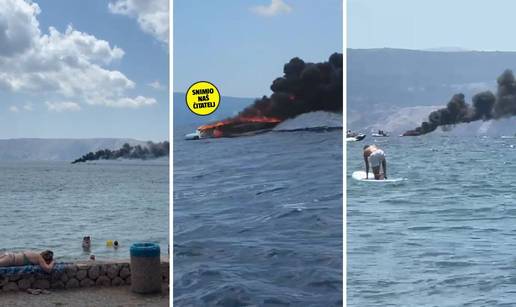 VIDEO Crni dim iznad Novog Vinodolskog. Planuo je jet ski