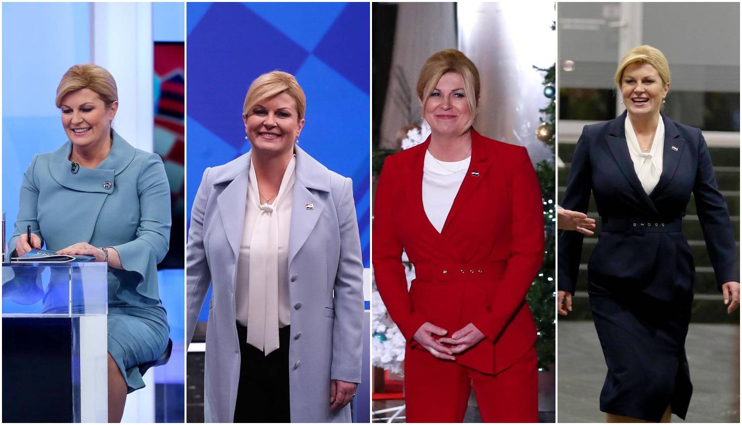 Kolinda vjerna plavoj boji: Opet je istaknula broš s trobojnicom